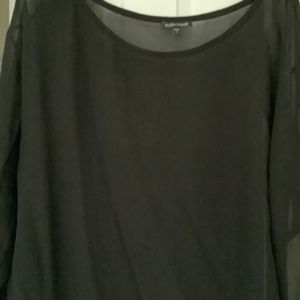 Eileen Fisher long sleeve semi sheer 100% silk top
